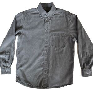 Ermenegildo Zegna Men's M Charcoal Grey Long Sleeve Button Down Shirt Italy